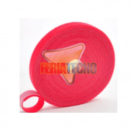 VELCRO DOBLE FAZ 25 MTS X 15MM ANCHO. ROJO. AMARRA CABLES