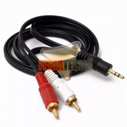 CABLE DE AUDIO 3.5 A 2 RCA DE 1,5 MTS. 