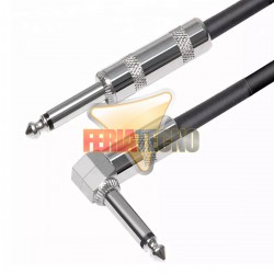 CABLE DE AUDIO PLUG 6.3MM MONO, 6 METROS M/M 90°. NEGRO