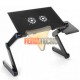 MESA PARA NOTEBOOK CON 2 VENTILADORES USB, PLEGABLE, NEGRA