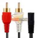 ADAPTADOR DE AUDIO 2 RCA M A 3.5 PLUG H, 23 CMS.