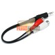 ADAPTADOR DE AUDIO 2 RCA H A 3.5 PLUG M, 23 CMS.