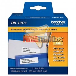 CINTA BROTHER DK-1201, 29 MM X 90 MM, 400 ETIQUETAS.