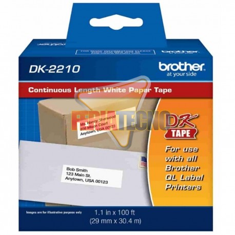 CINTA BROTHER DK-2210, 29 MM X 30,48 MM. CONTINUO