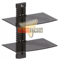 SOPORTE DE VIDRIO DOBLE PARA BLU-RAY, DVD, DECO.