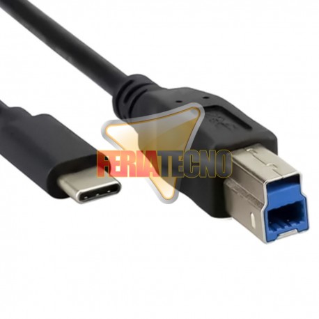 CABLE USB-C A USB 3.0 B PARA IMPRESORA M/M 1,8 MTS.