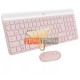 KIT TECLADO Y MOUSE INALAMBRICO USB, ROSA, LOGITECH MK470