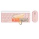 KIT TECLADO Y MOUSE INALAMBRICO USB, ROSA, LOGITECH MK470